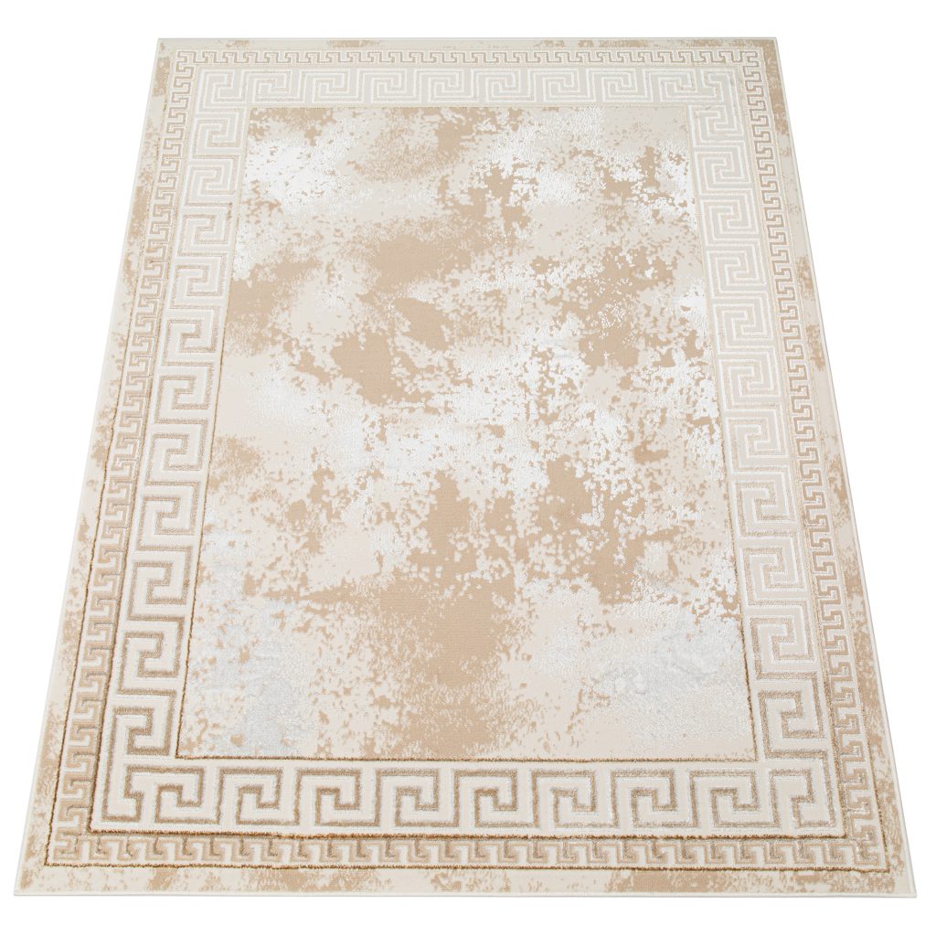 Alfombra Ares Beige Borde Abstracto