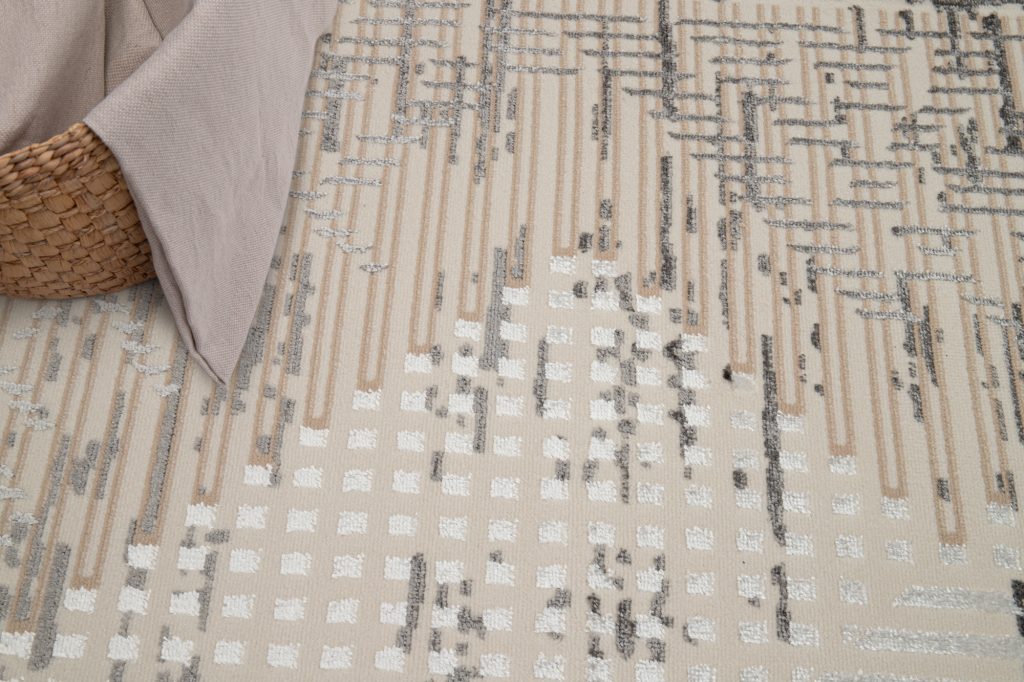 Alfombra Crystal Gris Claro Vintage Rombos Efecto 3D