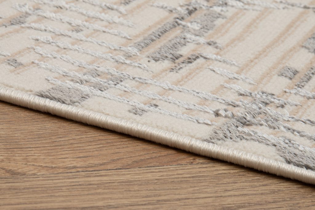 Alfombra Crystal Gris Claro Vintage Rombos Efecto 3D