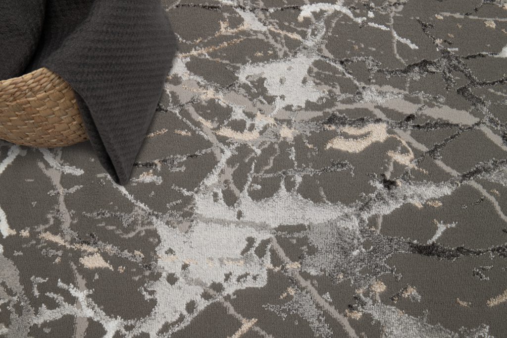 Alfombra Crystal Gris Oscuro Abstracto Mármol Efecto 3D