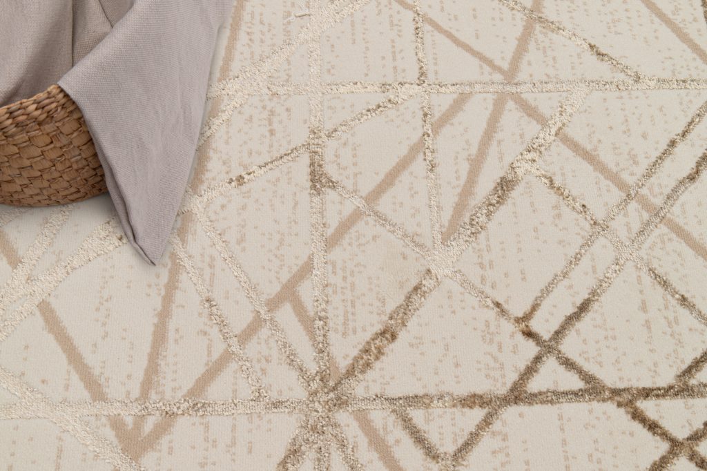 Alfombra Crystal Beige Marrón Abstracto Líneas Efecto 3D