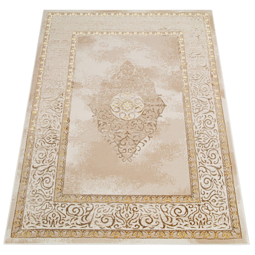 Alfombra Ares Dorado Marrón Beige Rosetón