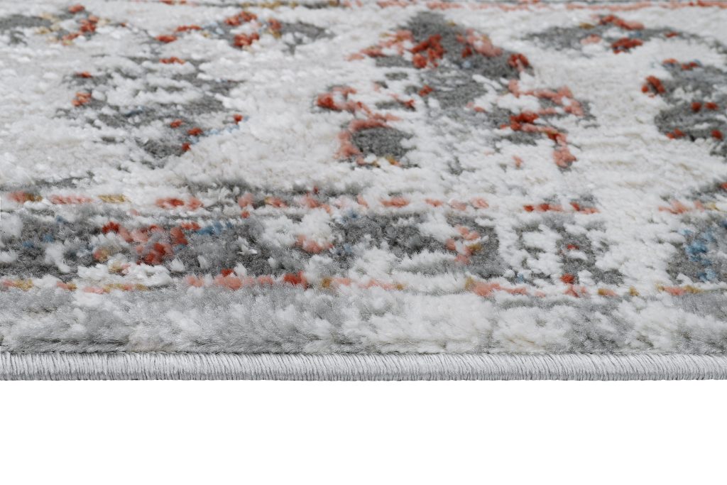 Alfombra Valley Gris Rojo Ladrillo Vintage Borde