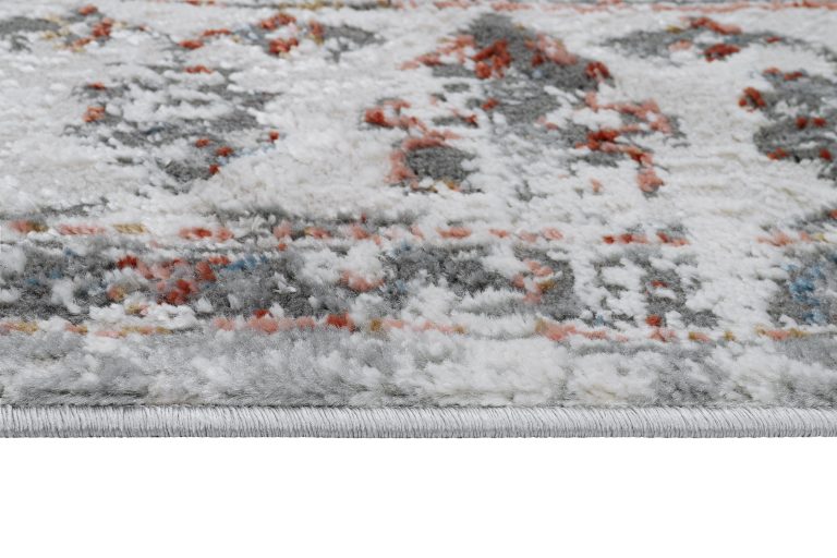 Alfombra Valley Gris Rojo Ladrillo Vintage Borde