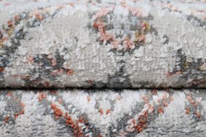 Alfombra Valley Gris Rojo Ladrillo Vintage Borde