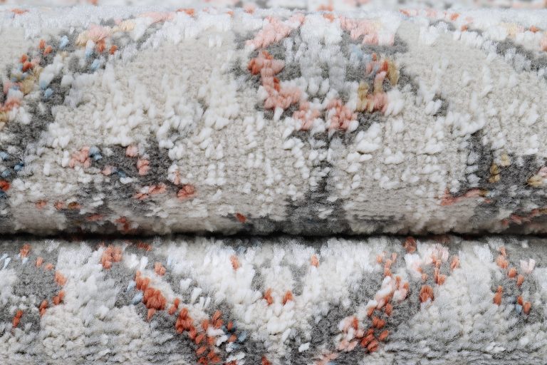 Alfombra Valley Gris Rojo Ladrillo Vintage Borde