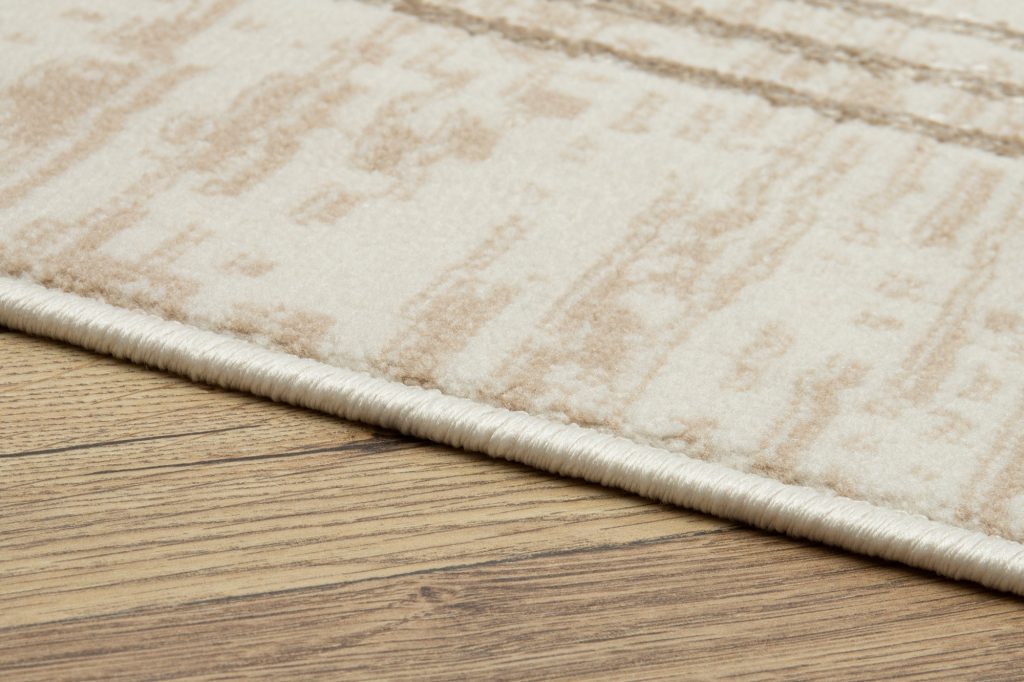 Alfombra Crystal Beige Marrón Crema Rayas Efecto 3D