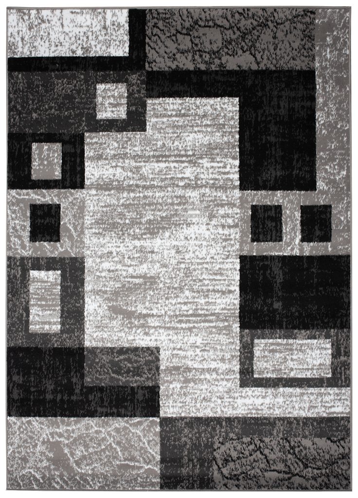 Alfombra Dream Geométrico Gris Negro Rectángulos