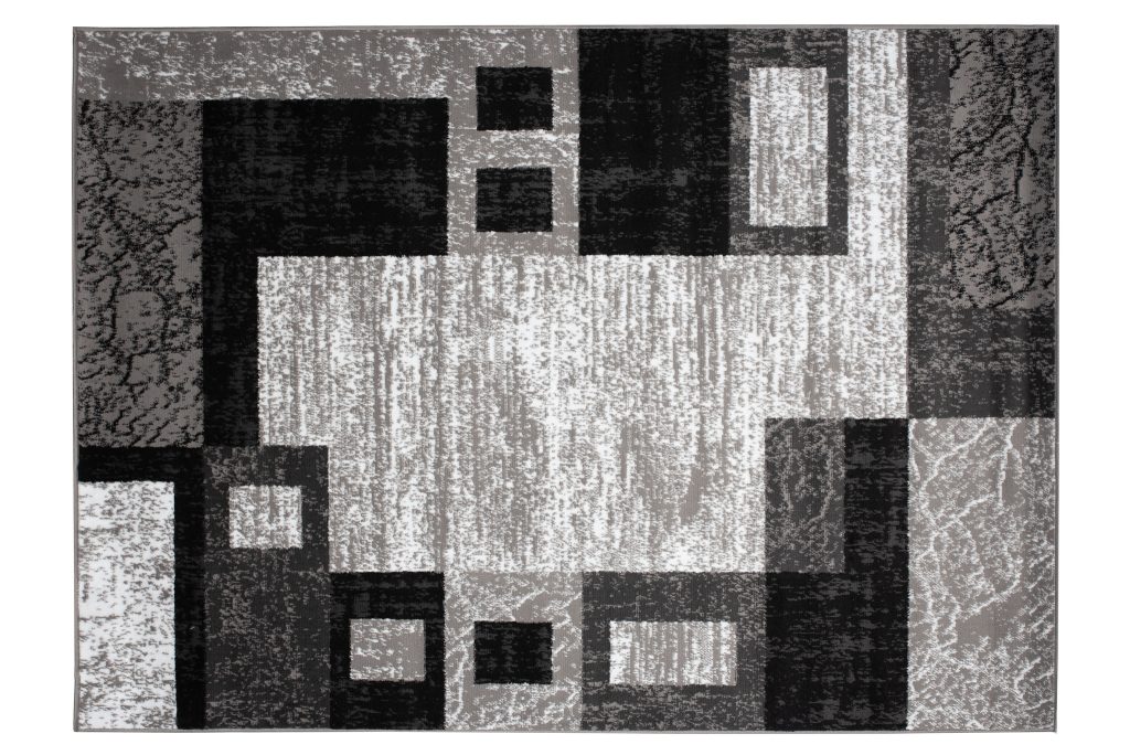 Alfombra Dream Geométrico Gris Negro Rectángulos