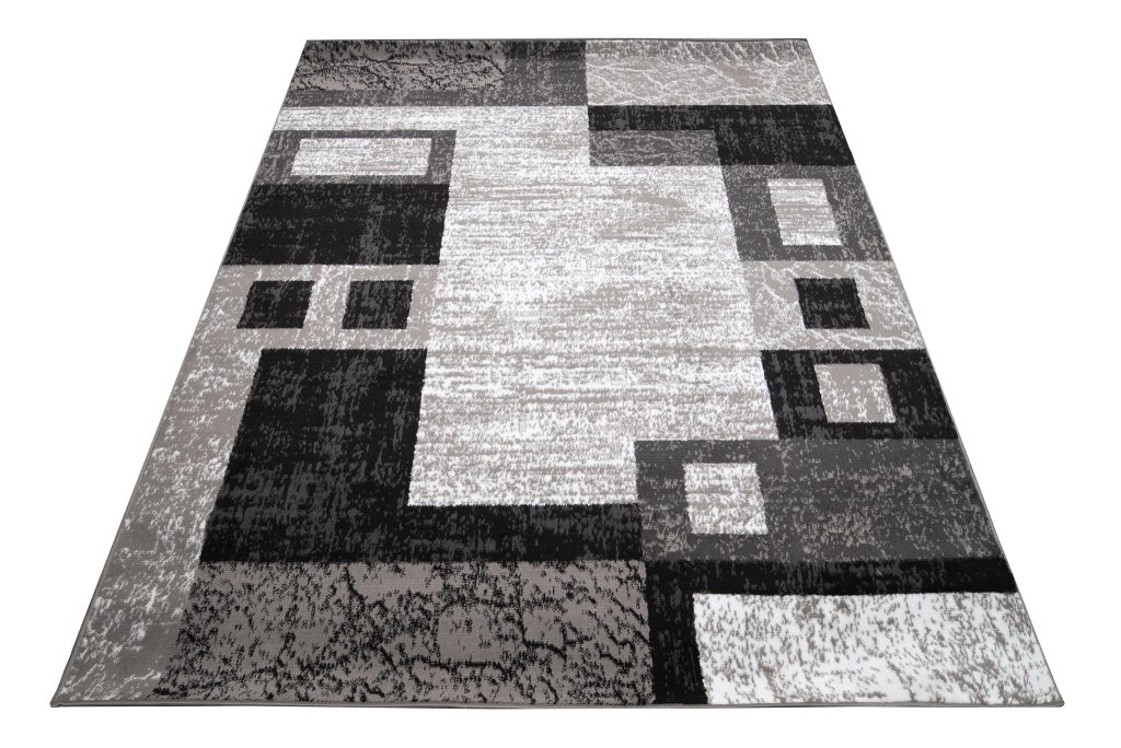 Alfombra Dream Geométrico Gris Negro Rectángulos