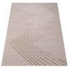 Alfombra Crystal Beige Marrón Zigzag Geométrico Efecto 3D