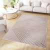 Alfombra Crystal Beige Marrón Zigzag Geométrico Efecto 3D