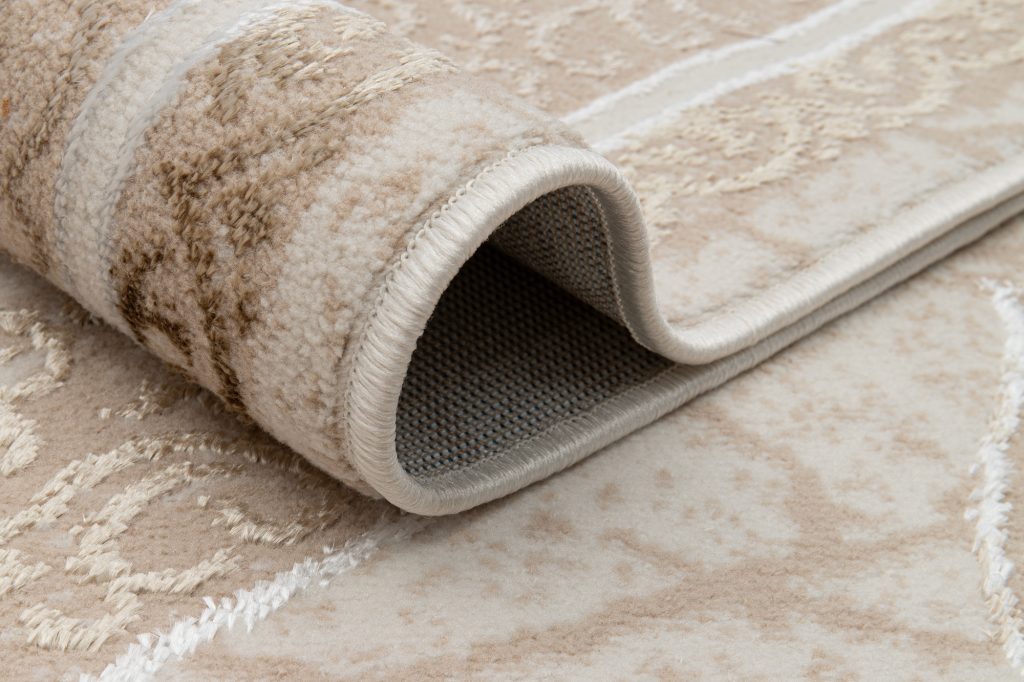 Alfombra Ares Marrón Beige Rosetón Vintage