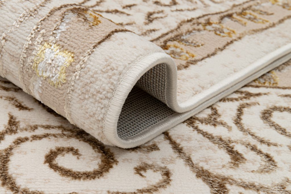 Alfombra Ares Dorado Marrón Beige Rosetón
