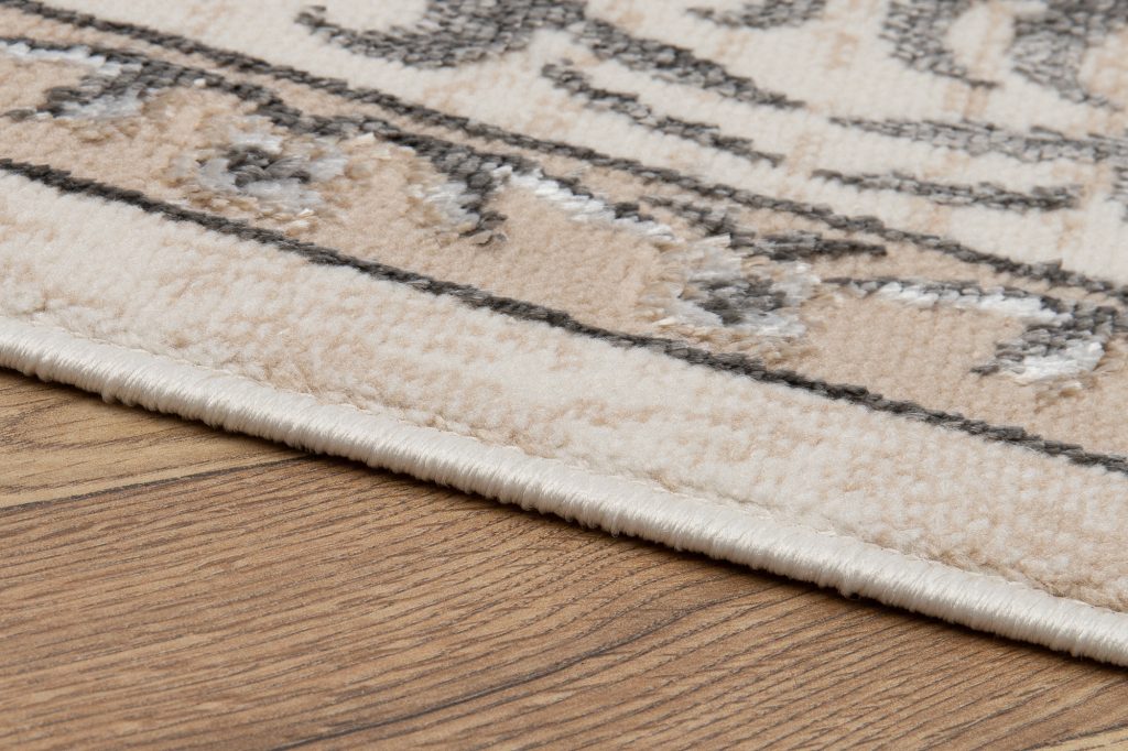Alfombra Ares Gris Beige Rosetón Vintage