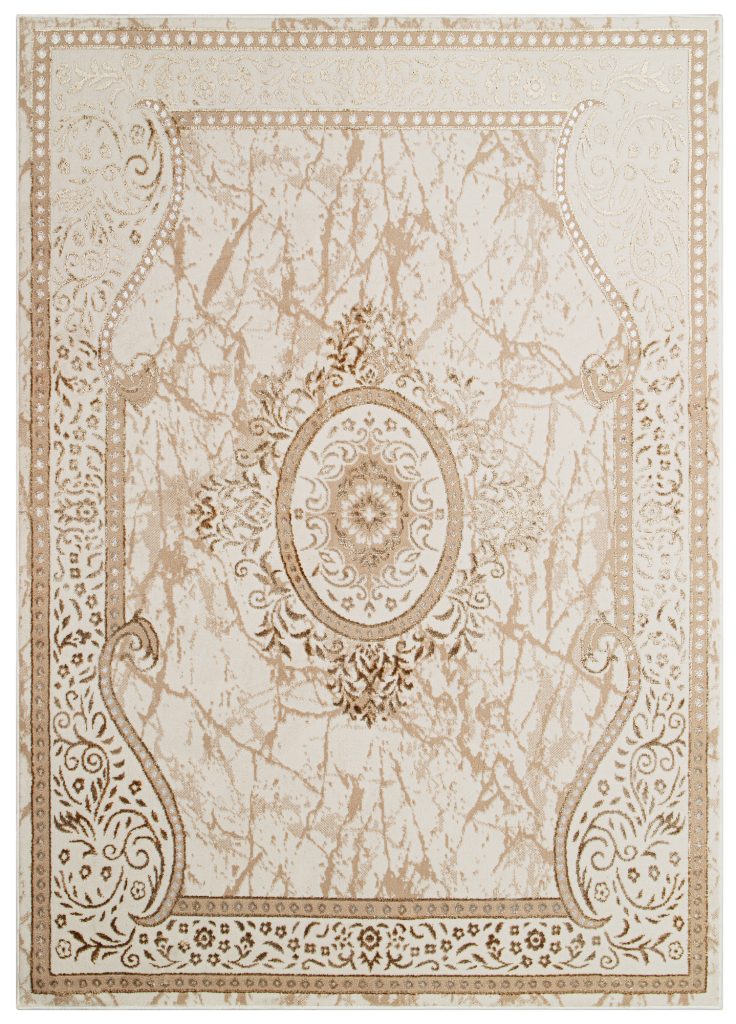 Alfombra Ares Marrón Beige Tradicional Rosetón