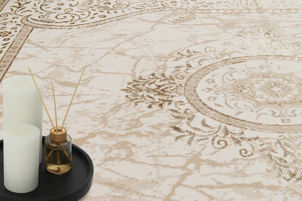Alfombra Ares Marrón Beige Tradicional Rosetón