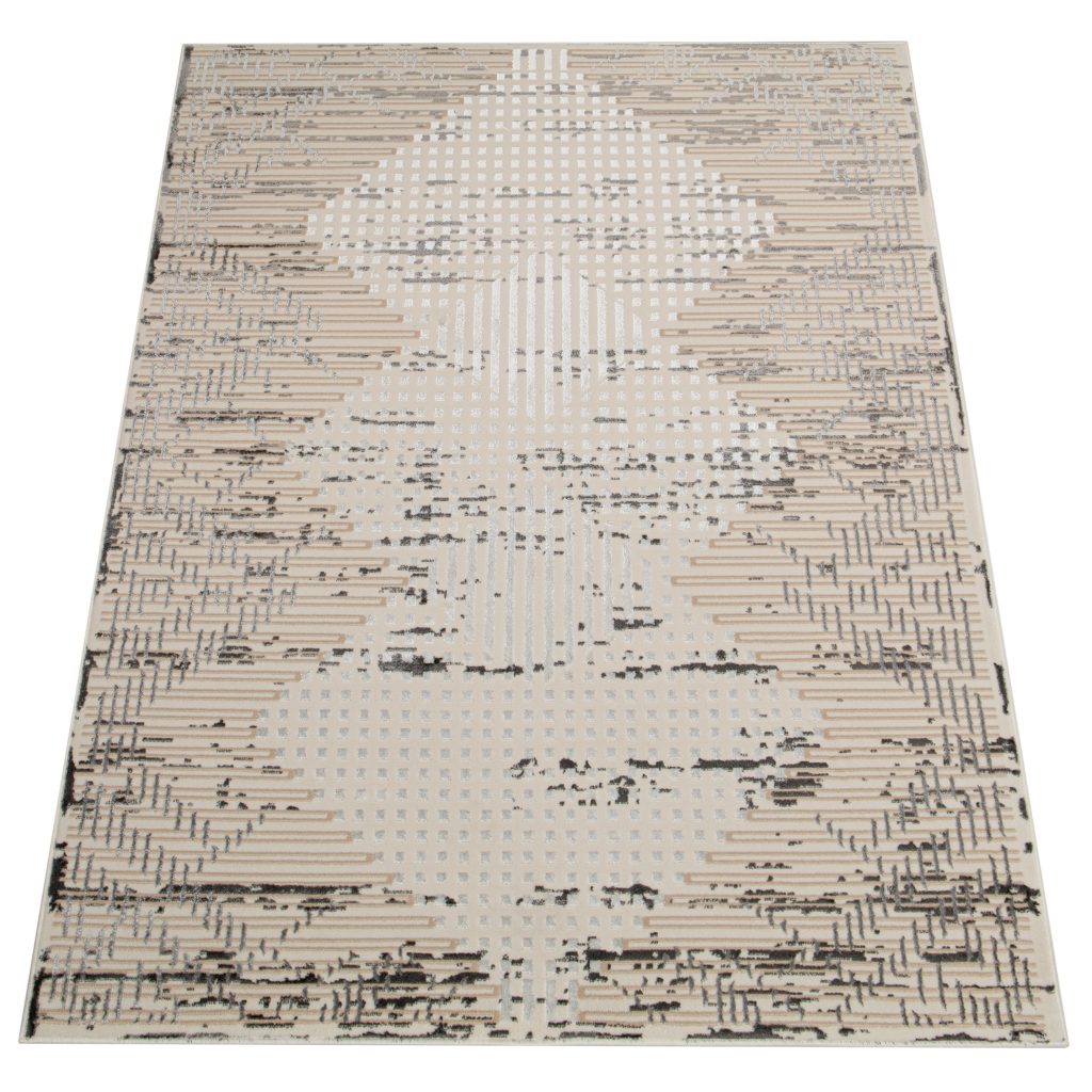 Alfombra Crystal Gris Claro Vintage Rombos Efecto 3D