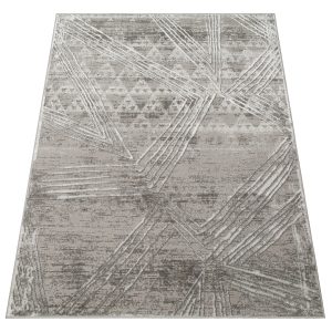 Alfombra Crystal Gris Claro Moteado Líneas Efecto 3D