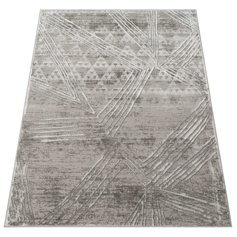 Alfombra Crystal Gris Claro Moteado Líneas Efecto 3D