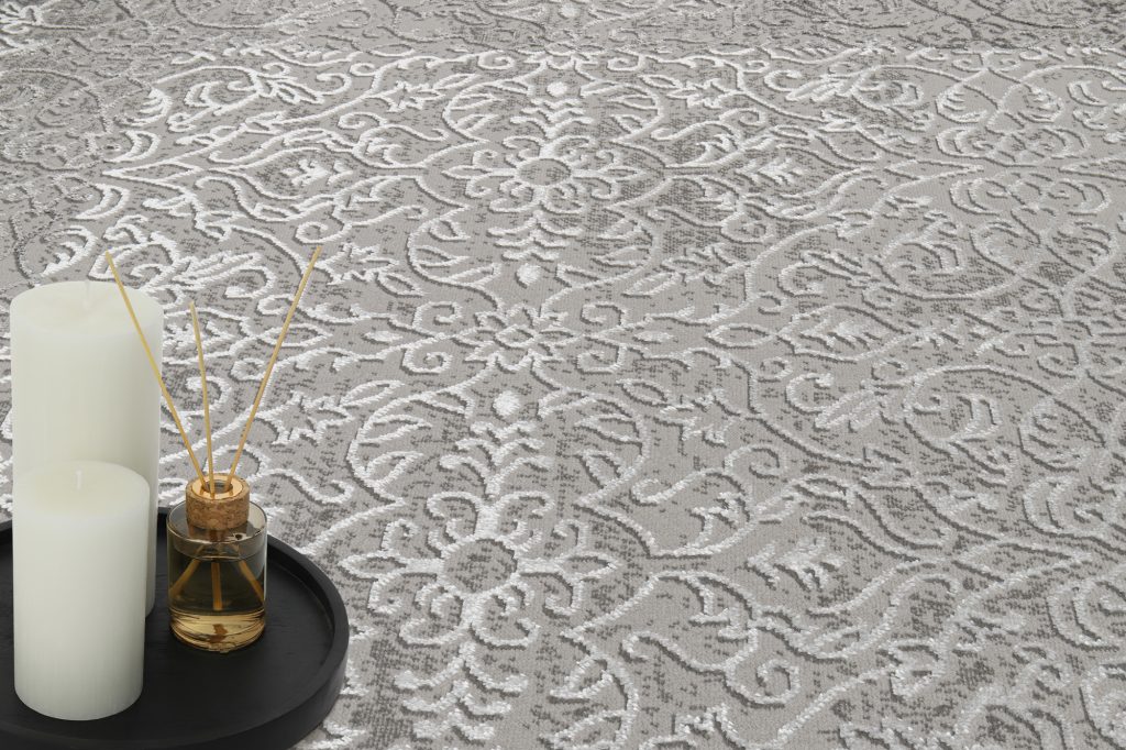 Alfombra Ares Gris Oscuro Ornamental Vintage