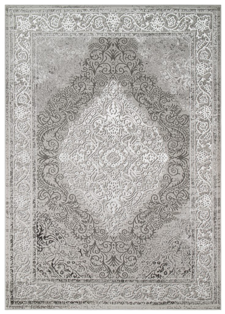 Alfombra Ares Gris Vintage Medallón