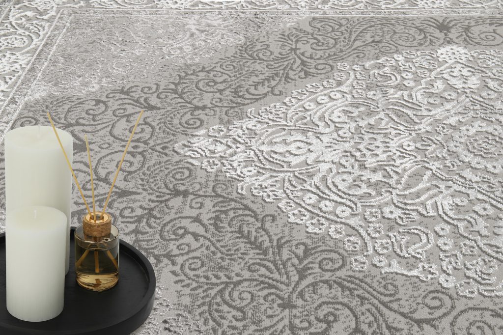 Alfombra Ares Gris Vintage Medallón