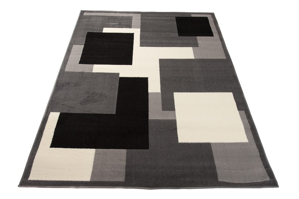 Alfombra Dream Gris Oscuro Geométrico Cuadrados