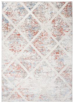 Alfombra Valley Gris Salmón Geométrico Enrejado