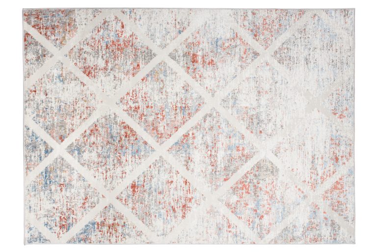 Alfombra Valley Gris Salmón Geométrico Enrejado