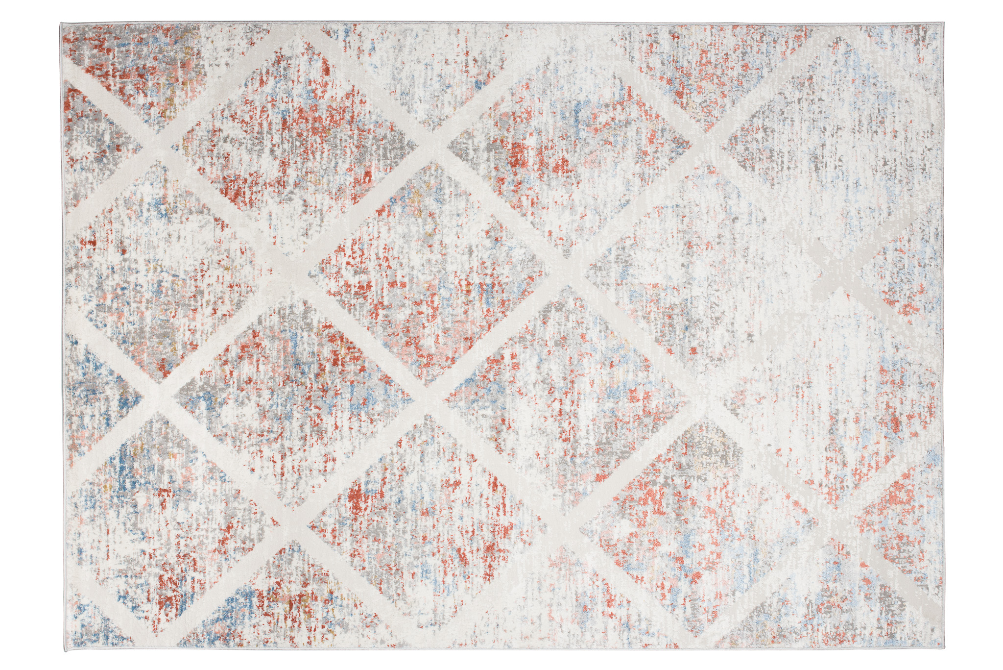 Alfombra Valley Gris Salmón Geométrico Enrejado