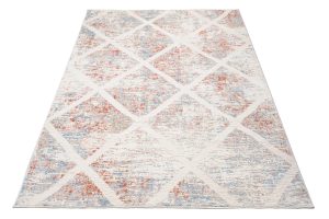 Alfombra Valley Gris Salmón Geométrico Enrejado