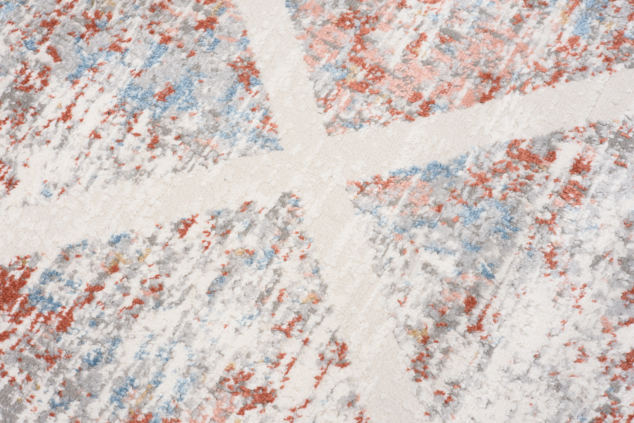 Alfombra Valley Gris Salmón Geométrico Enrejado