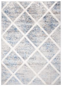 Alfombra Valley Gris Azul Geométrico Enrejado