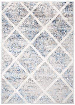 Alfombra Valley Gris Azul Geométrico Enrejado