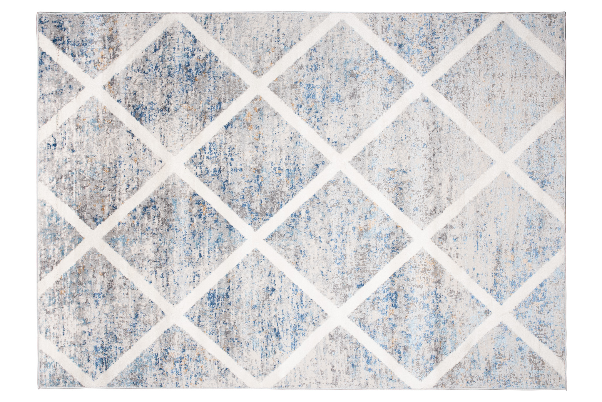 Alfombra Valley Gris Azul Geométrico Enrejado