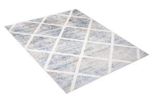 Alfombra Valley Gris Azul Geométrico Enrejado