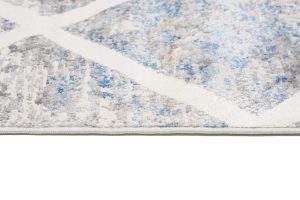 Alfombra Valley Gris Azul Geométrico Enrejado