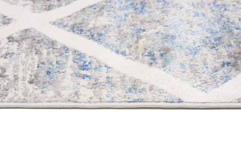 Alfombra Valley Gris Azul Geométrico Enrejado