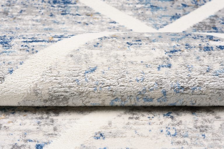 Alfombra Valley Gris Azul Geométrico Enrejado