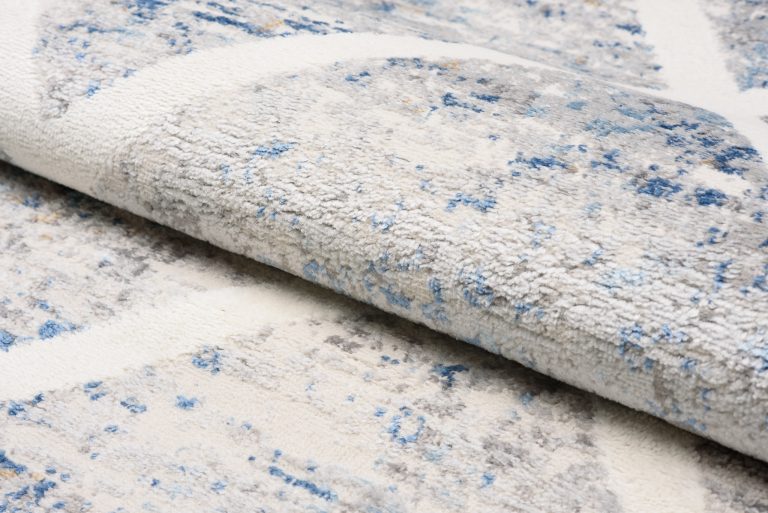 Alfombra Valley Gris Azul Geométrico Enrejado