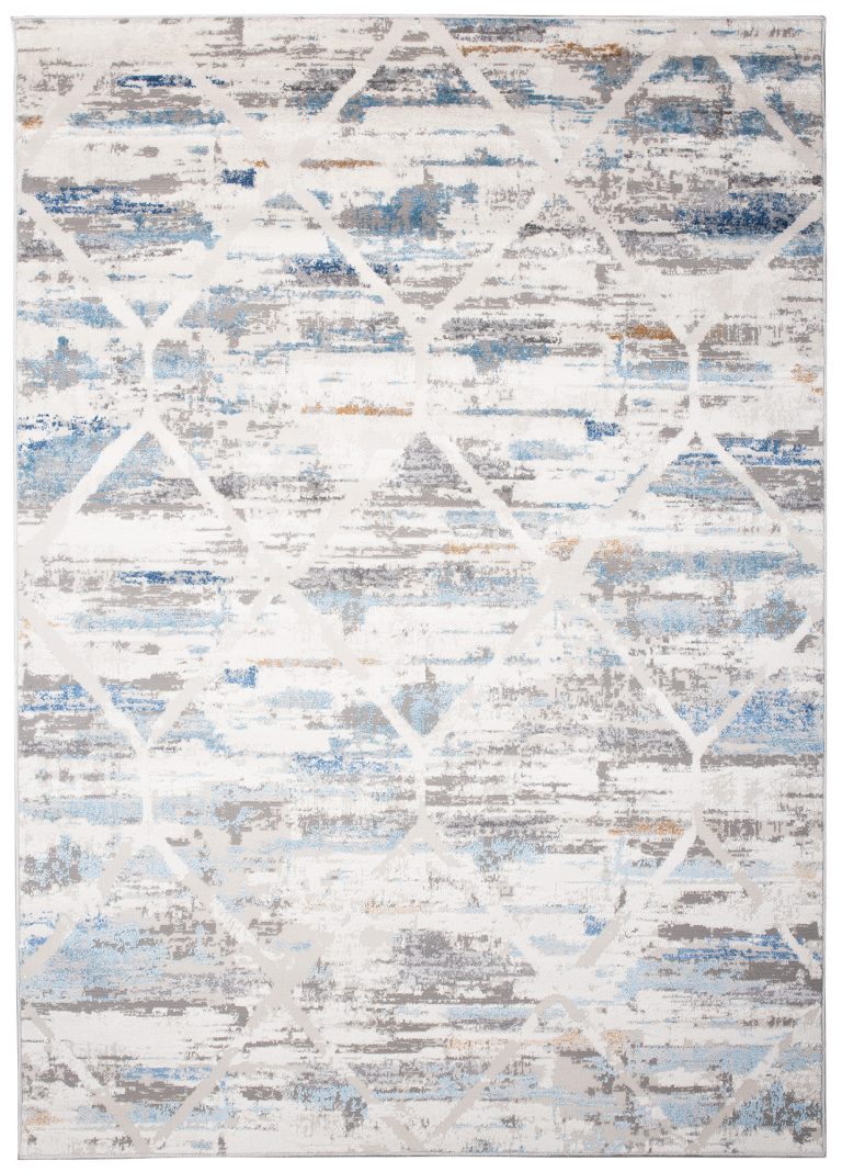 Alfombra Valley Gris Azul Geométrico Moteado