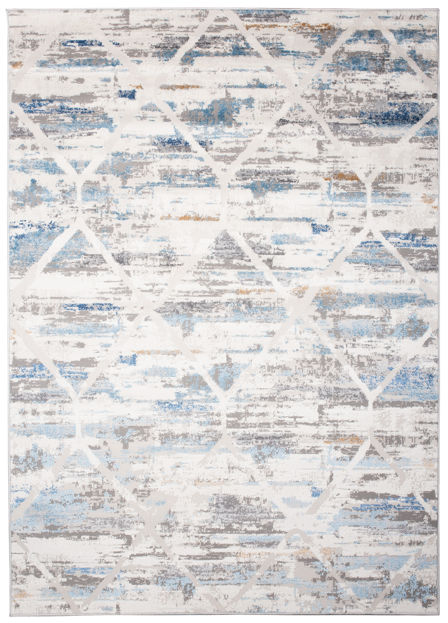 Alfombra Valley Gris Azul Geométrico Moteado