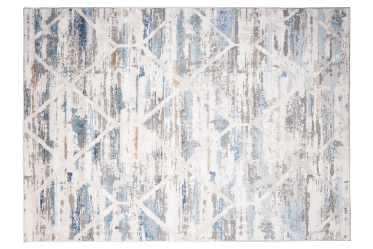 Alfombra Valley Gris Azul Geométrico Moteado