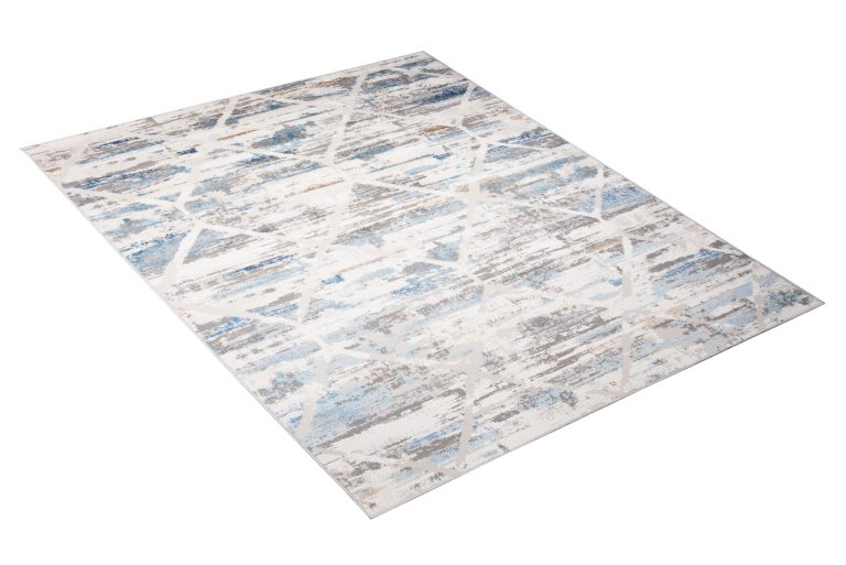 Alfombra Valley Gris Azul Geométrico Moteado