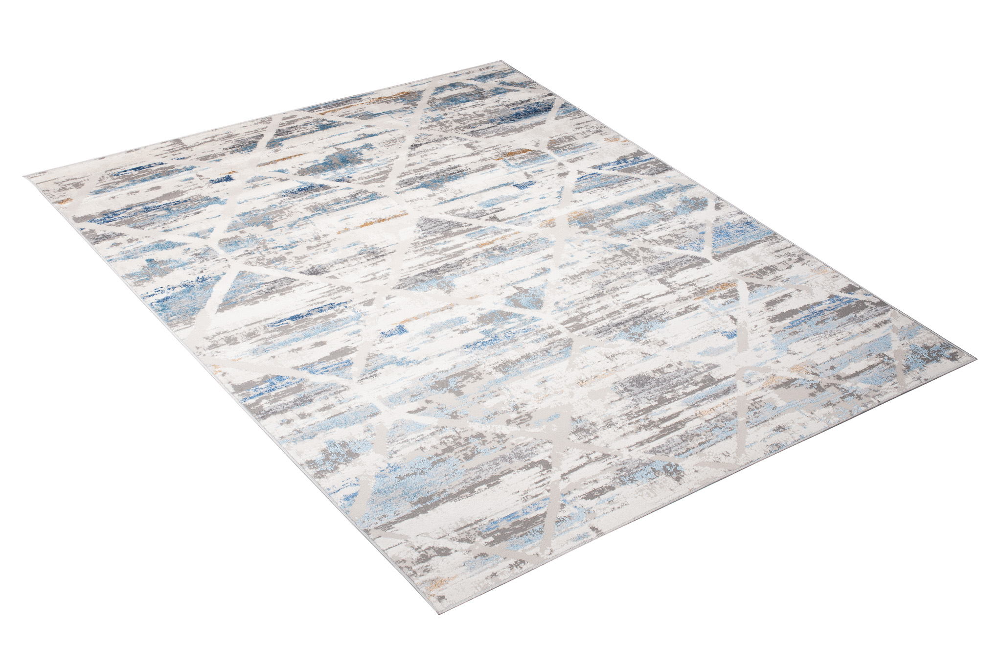 Alfombra Valley Gris Azul Geométrico Moteado