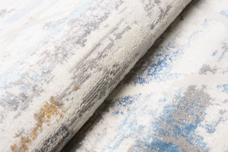Alfombra Valley Gris Azul Geométrico Moteado