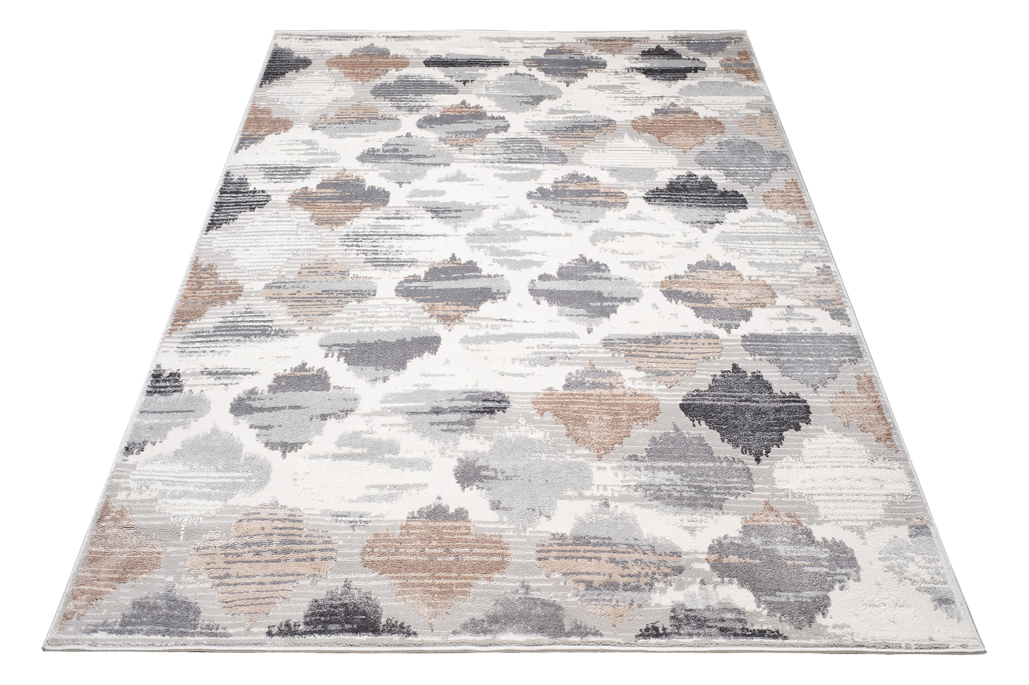 Alfombra Valley Gris Rojo Ladrillo Trébol Marroquí