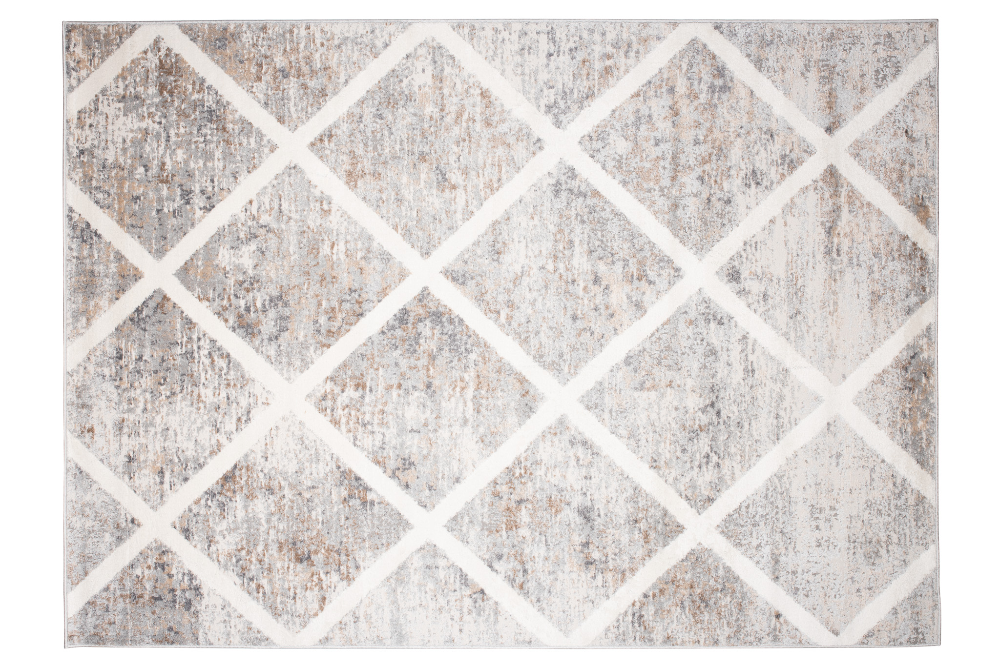 Alfombra Valley Gris Cobre Geométrico Enrejado