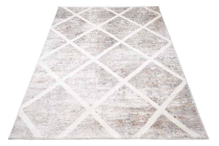 Alfombra Valley Gris Cobre Geométrico Enrejado